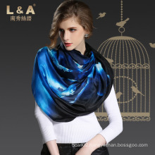 The Girl Large Towel Cloud Blue Silk Scarves